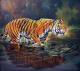Tiger - Natalia Bastrykina - Ãl auf - Tiere-Raubkatzen - Realismus Tiger - Natalia Bastrykina - Ãl auf - Tiere-Raubkatzen - Realismus