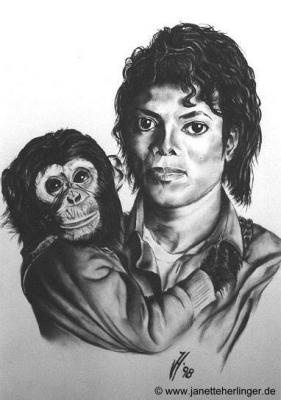 Michael Jackson mit Affe Bubbles (1998) Janette He - Janette Herlinger - Array auf  - Array - 