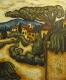 Landschaft mit HÃ¤usern in der Provence (2003) -  F. Berndkaster - Pastell auf  - Sonstiges-Landschaft - 