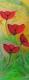 Mohn stilisiert - Maritta Sorg -  auf Leinwand - Mohn - Abstrakt-Figuration-Naturalismus