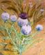 Distel - Hanns-Henrik Vogel - Ãl auf Leinwand - Blumen-Sommer - Gegenständlich Distel - Hanns-Henrik Vogel - Ãl auf Leinwand - Blumen-Sommer - Gegenständlich