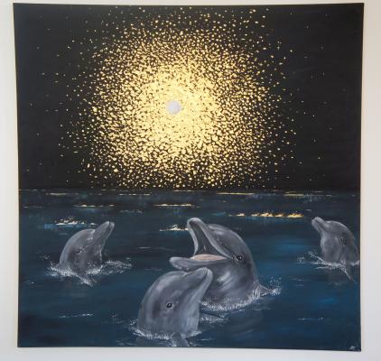 Delfine im Glitzer der Nacht - Desiree Bernhard -  auf  - Array - 