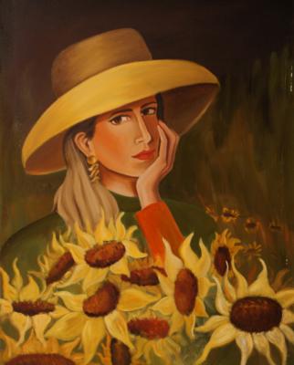 ---Frau mit Sonnenblumen - Wolfgang Mies - Array auf - Array - ---Frau mit Sonnenblumen - Wolfgang Mies - Array auf - Array -