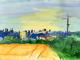 Hannover-Skyline - Evelyn Brosche - Aquarell auf  - Stadtansichten - GegenstÃ¤ndlich