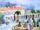 Schlossgarten  - Evelyn Brosche - Aquarell auf Papier -  - 